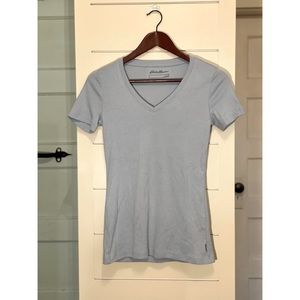 Eddie Bauer Sky Blue V-Neck T-Shirt